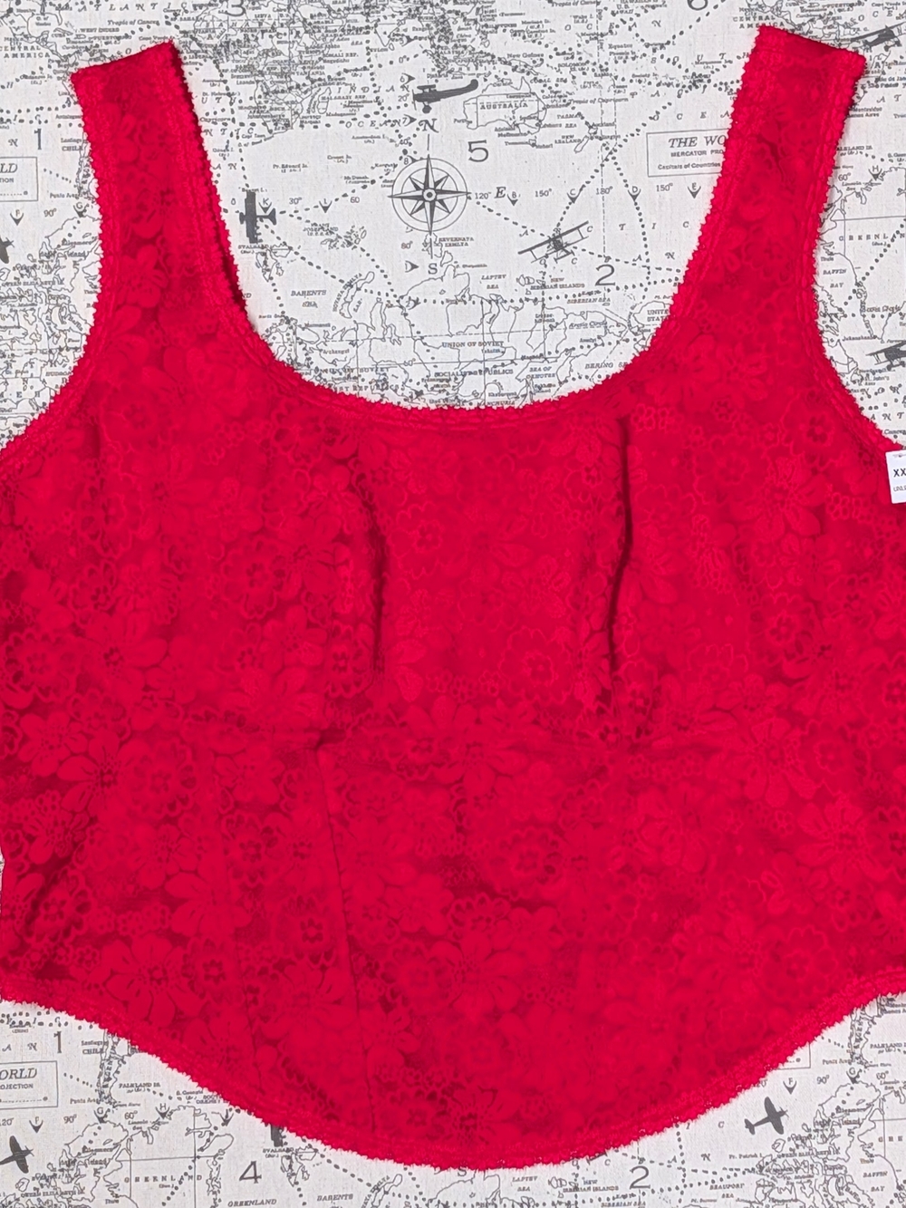 NWT Victoria's Secret PiNK Red Floral Lace Unlined Bralette Corset Top - XXL